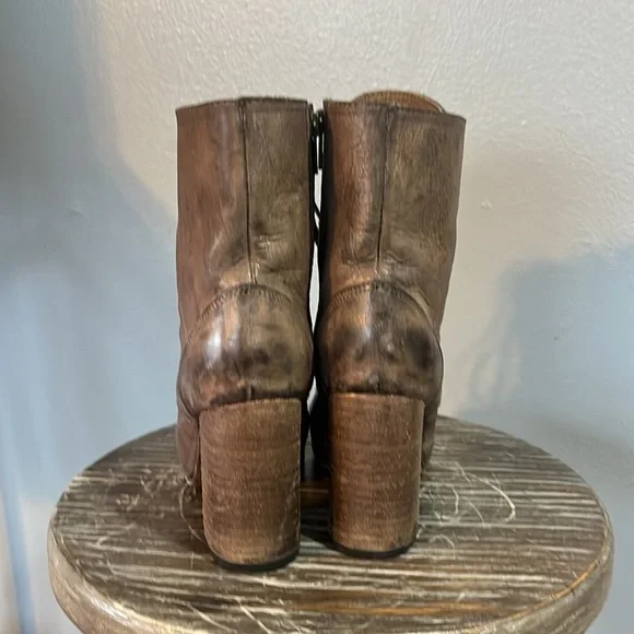 Freebird By Steven Hollis Lace Up Leather Heeled Boots - Picture 7 of 13